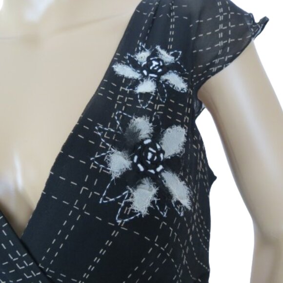 BCBG Maxazria Silk Striped Midi Dress - Picture 6 of 7